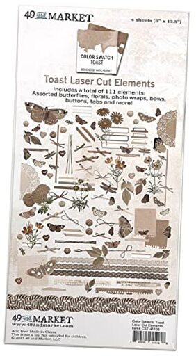 49 AND MARKET Color Swatch: Toast Laser Cut Outs-Elements, Multicolor