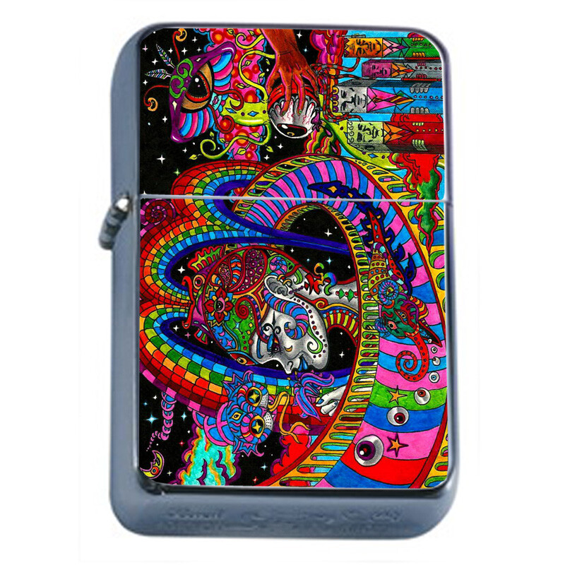 Trippy Art Em2 Flip Top Oil Lighter Windproof