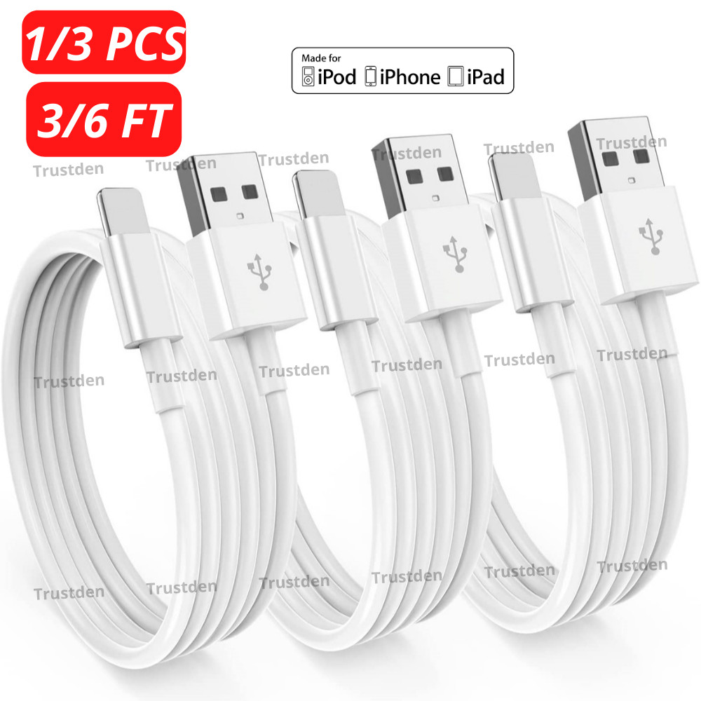 USB Charger Cable 3/6Ft Charging Data Cord For iPhone 14 13 12 11 XR X 8 7 6 SE