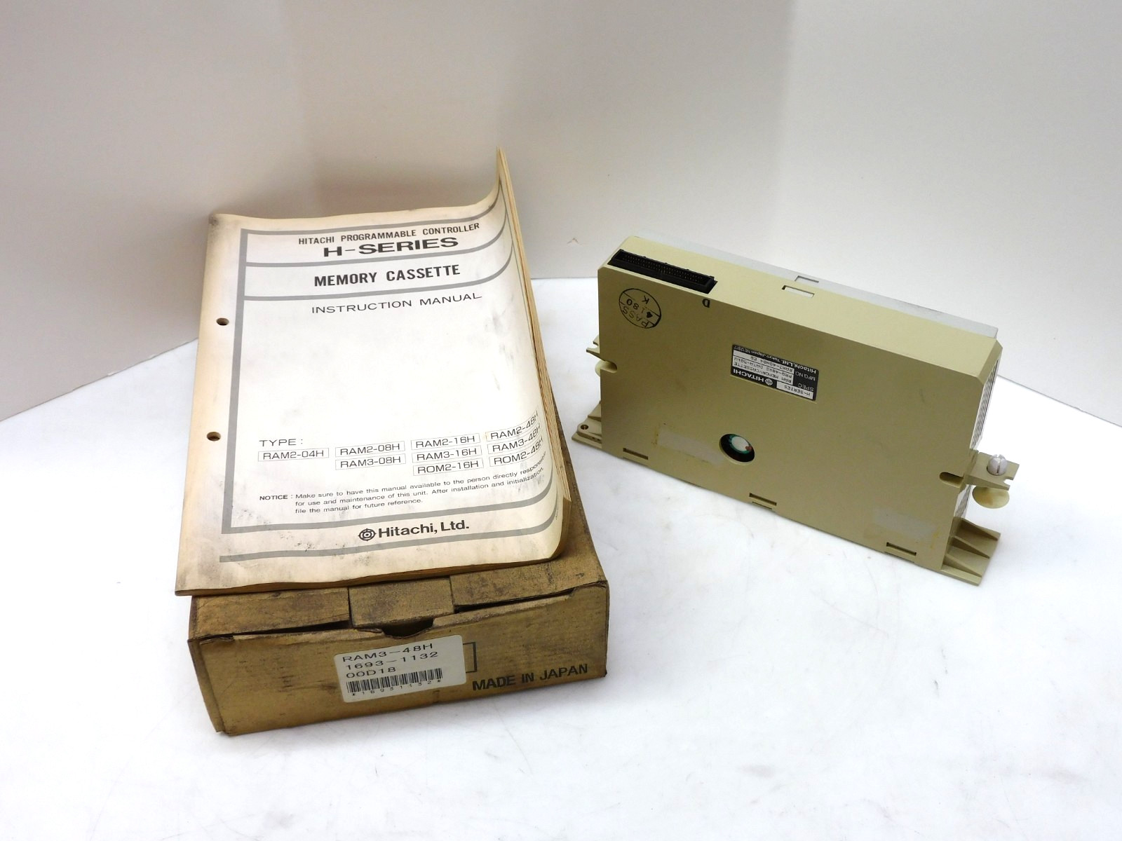 Hitachi Ram Memory Cassette RAM3-48H PRG-48ks DATA-50kW 16931132 Missing Battery