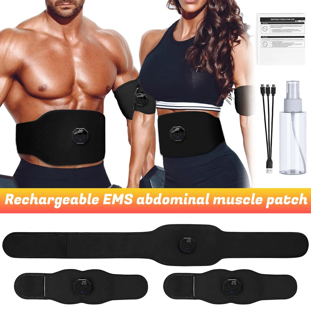 EMS Abdominal Toning Belt ABS Stimulator Muscle Toner Ab Machine Fitness Workout