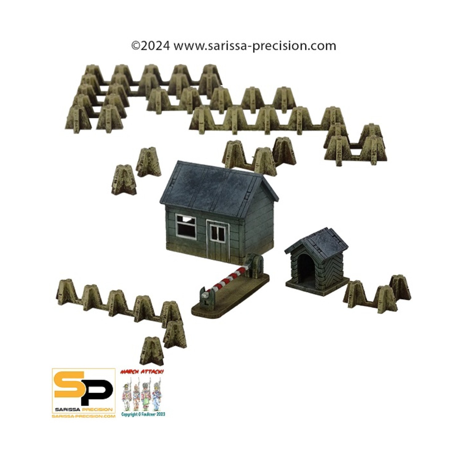 Sarissa Precision Terrain Border Checkpoint Scenery Set Pack SW (New)