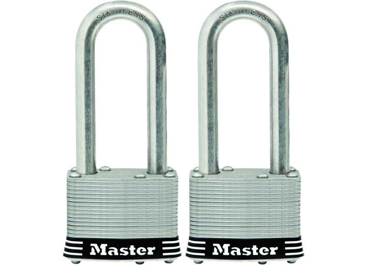 Master Lock 5SSTLJHC Laminated Stainless Steel Padlock 2" x 2-1/2" 2-Pack