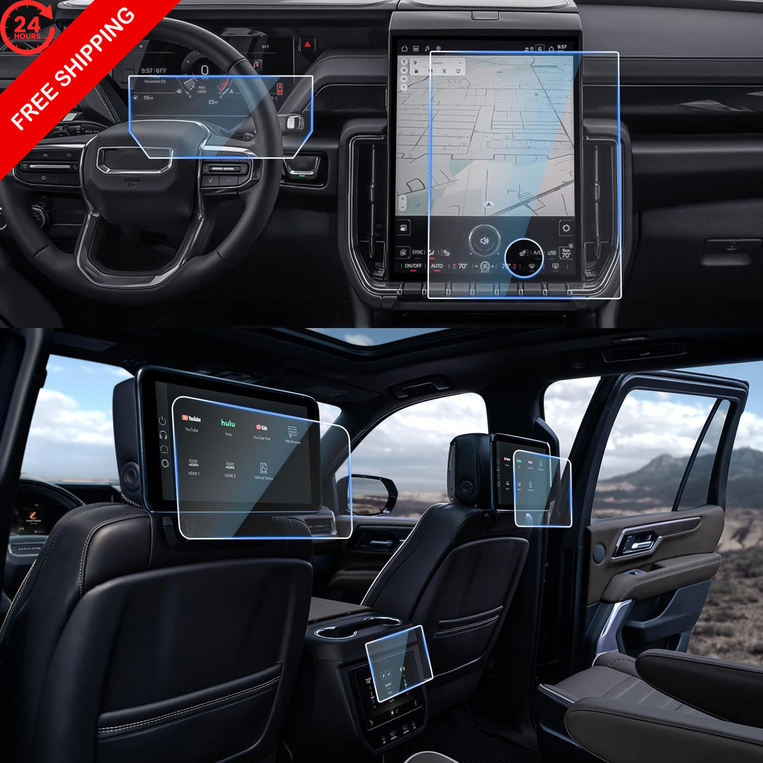CDEFG 5Pcs for 2026 GMC Yukon Screen Protector Glass 2025 2026