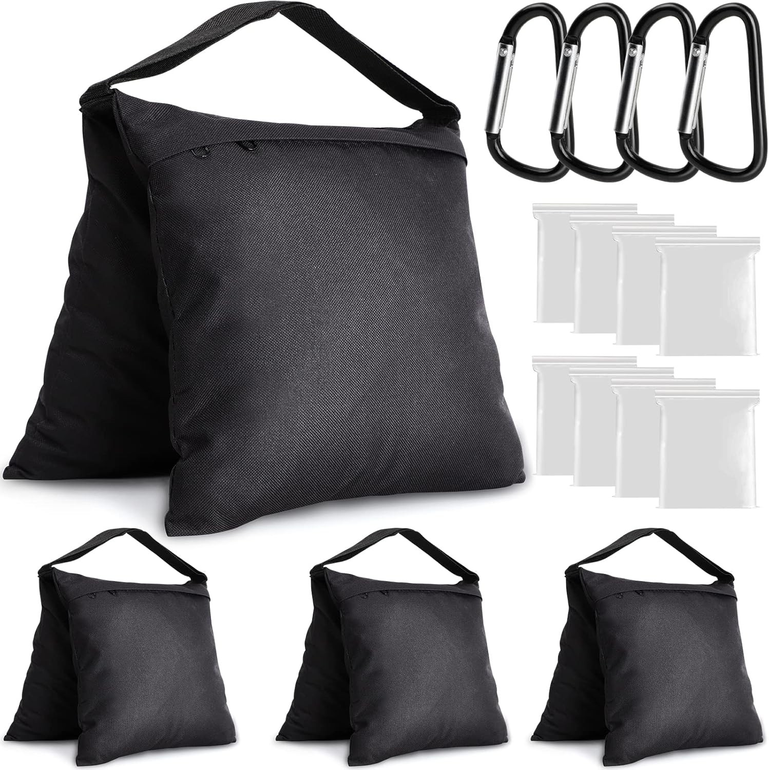 Aimosen 4 Packs Sandbags Weight Bags for Light Stand Photography 4PCS, Black