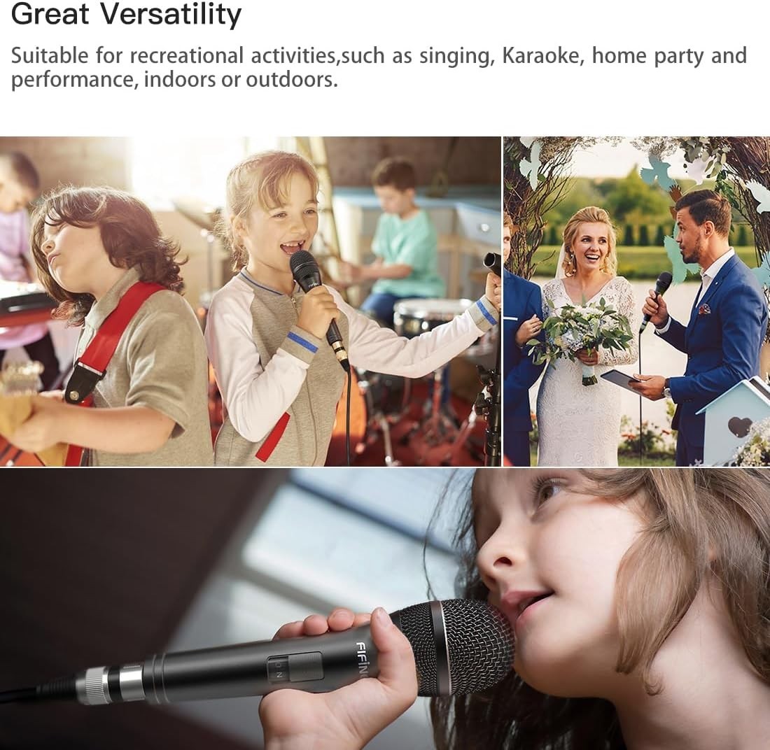 Versatile Dynamic Handheld Mic with Long 14.8ft Cable for Events & Performances