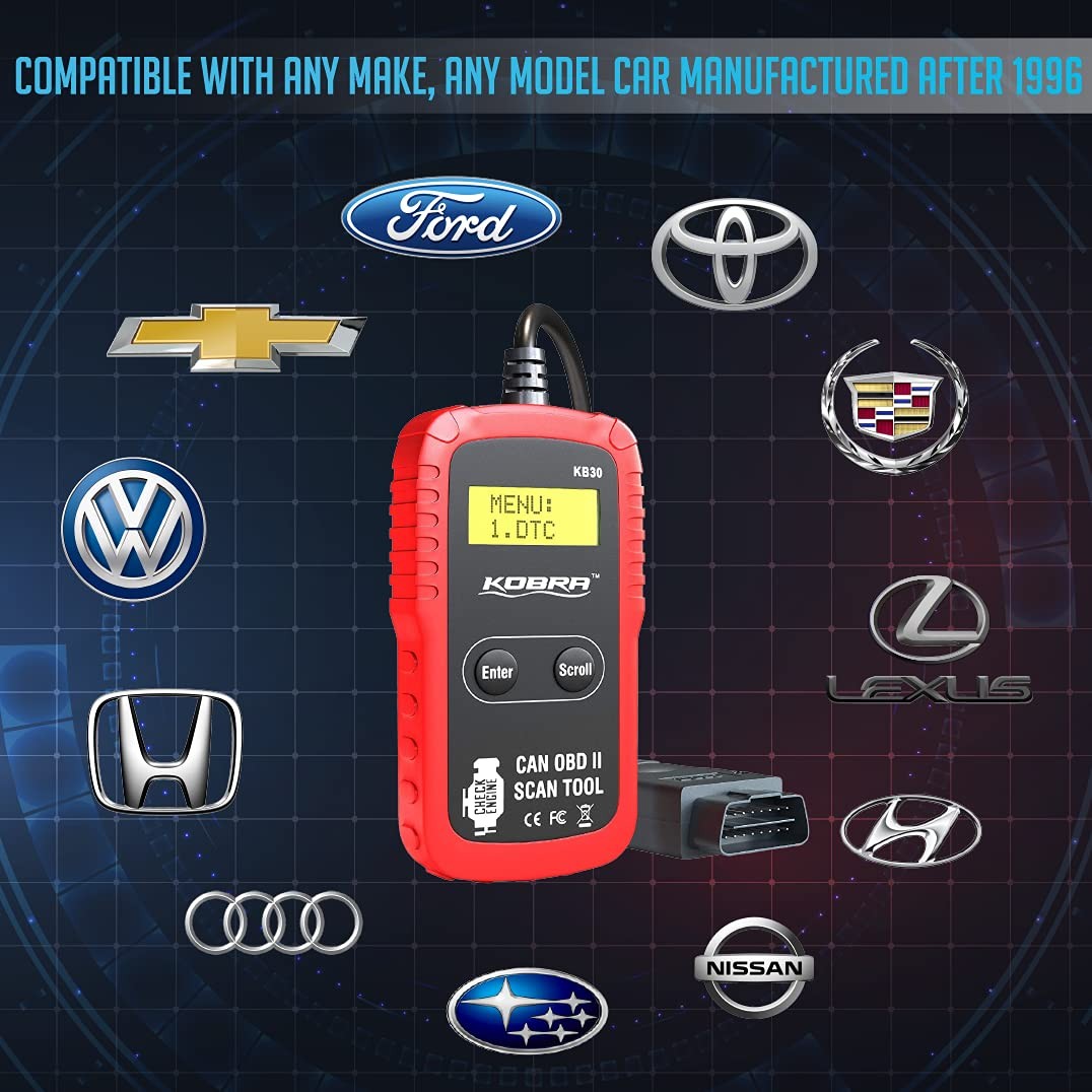 Kobra OBD2 Scanner Car Code Reader - Universal Auto OBD Car Diagnostic Tools ...