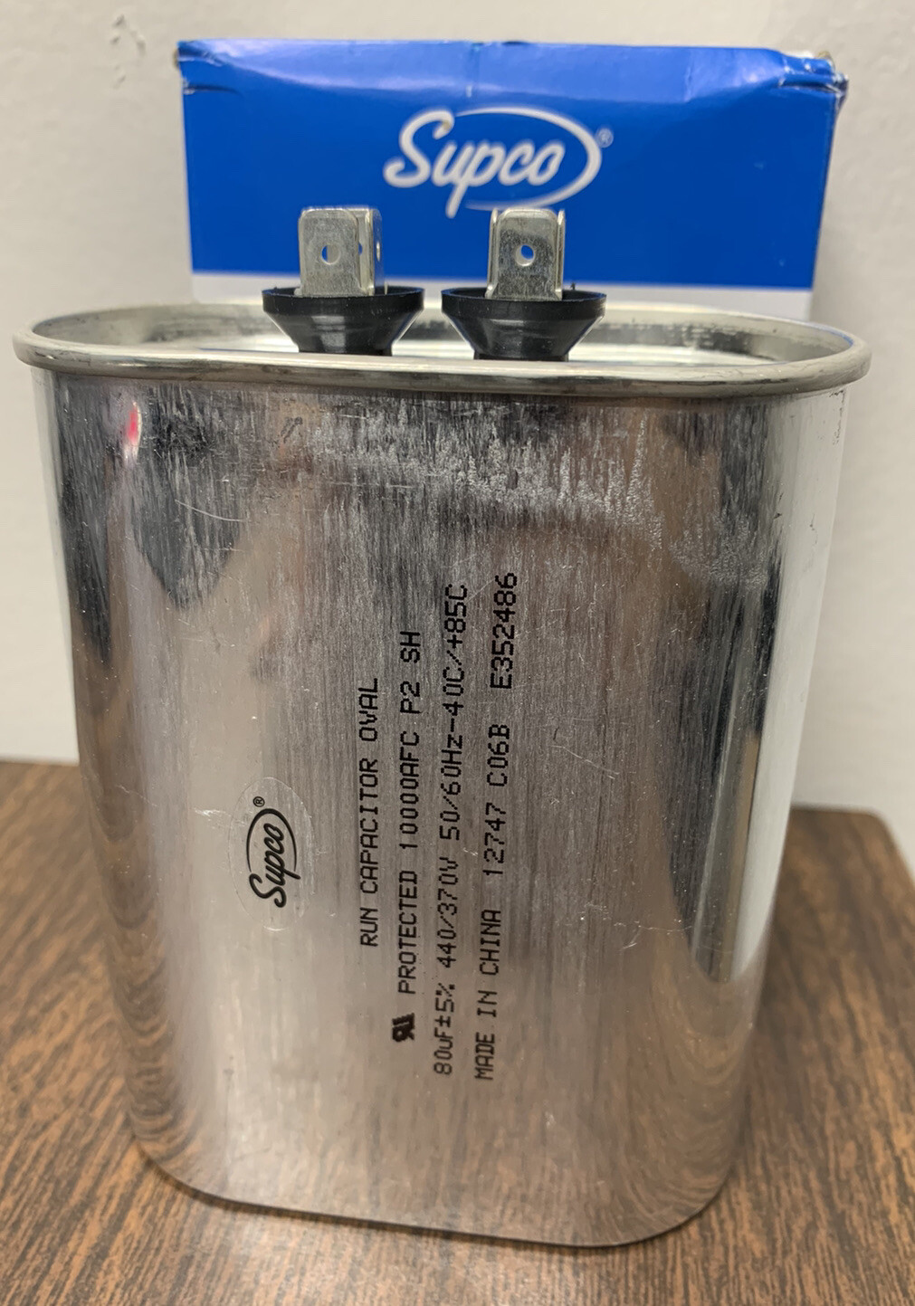 SUPCO CR80X440 OVAL RUN CAPACITOR (80 MFD X 440VAC)