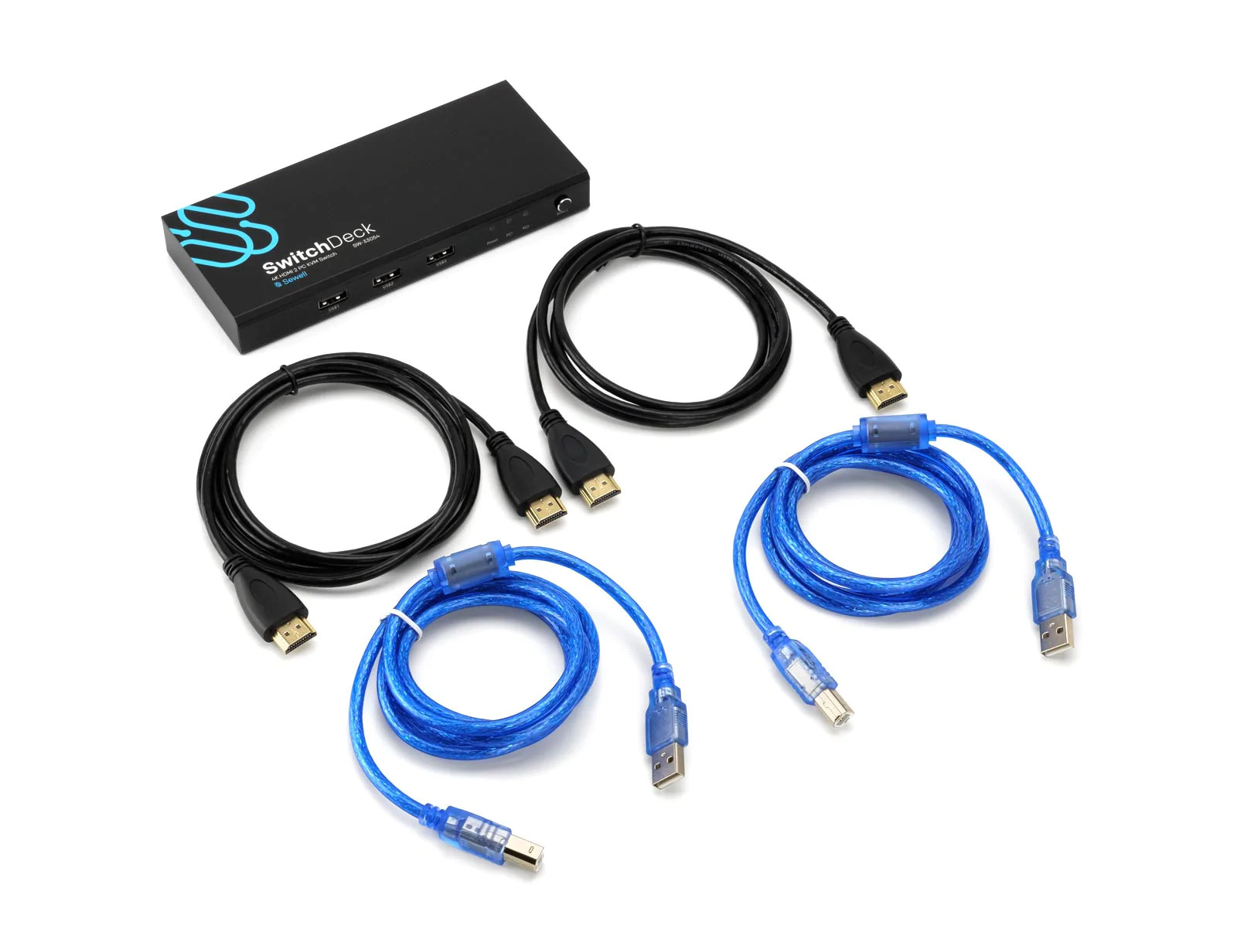 SwitchDeck 4K HDMI KVM Switch, Switch easily between two PCs/Macs/game console