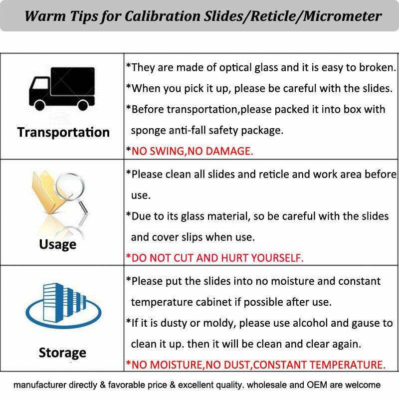 DIV 0.5mm Microscope Micrometer Calibration Slides Stage Micrometer Slide
