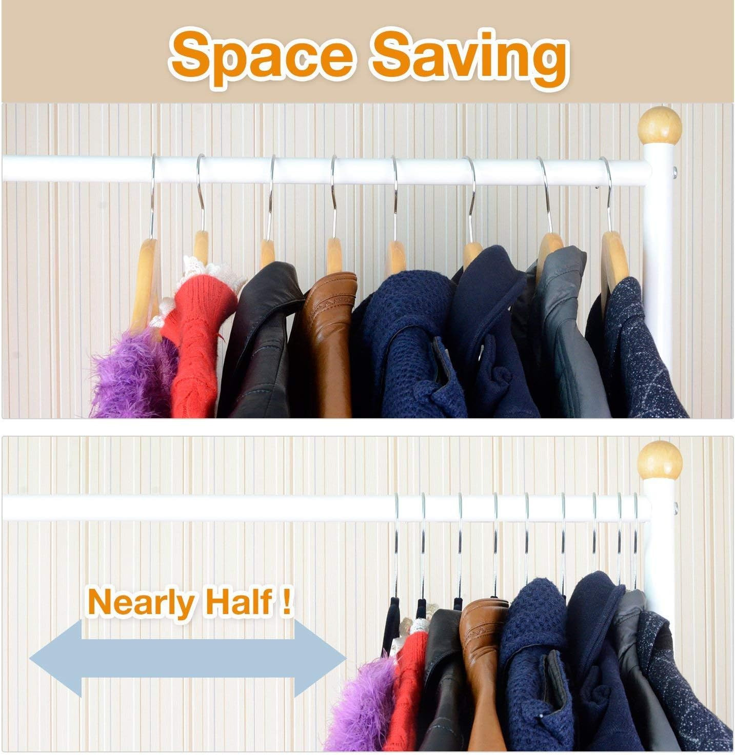 30 Pack Heavy Duty Stainless Steel Hangers, Space-Saving Silver Clothes Hangers
