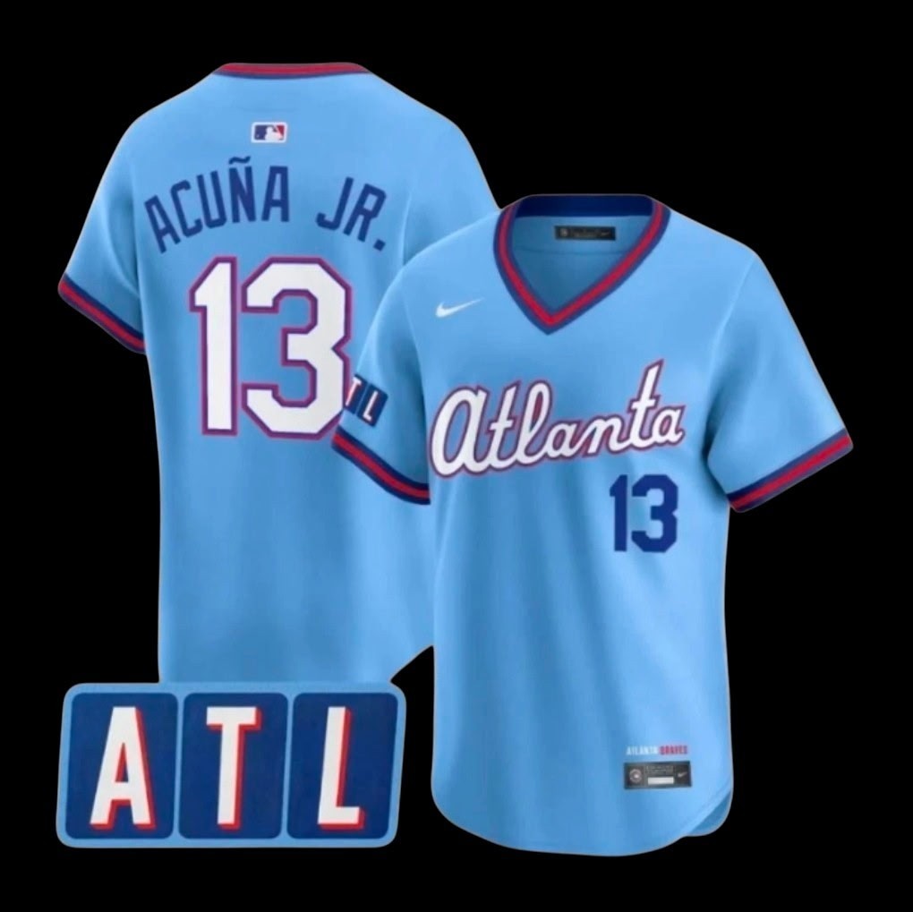 Youth Large Ronald Acuna Jr  City Connect Jersey Stitched Atlanta Braves NWT!!