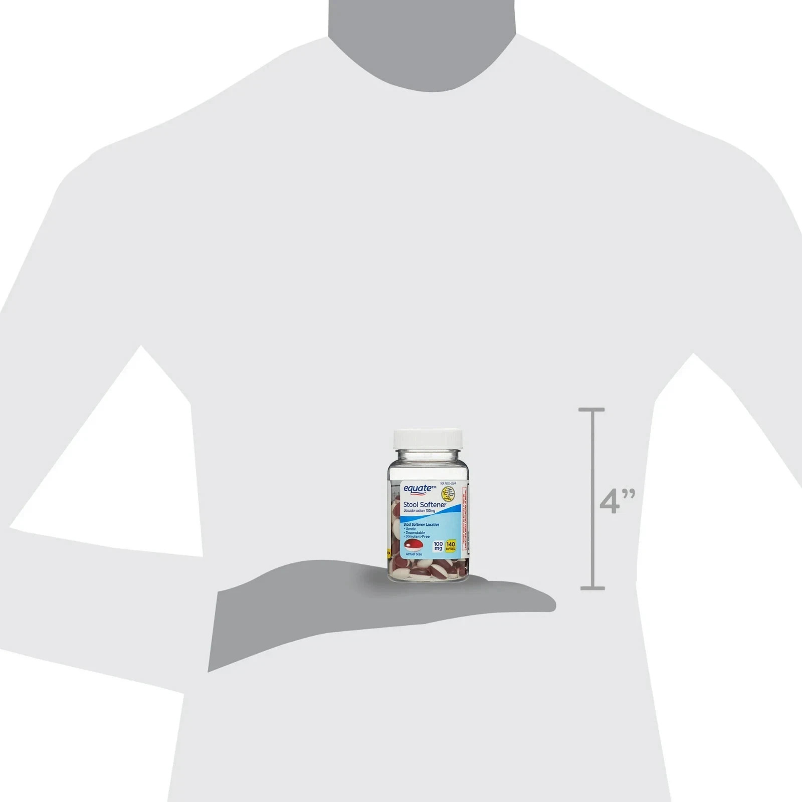 Equate Stool Softener Laxative Softgels for Constipation, 100 mg, 140 Count