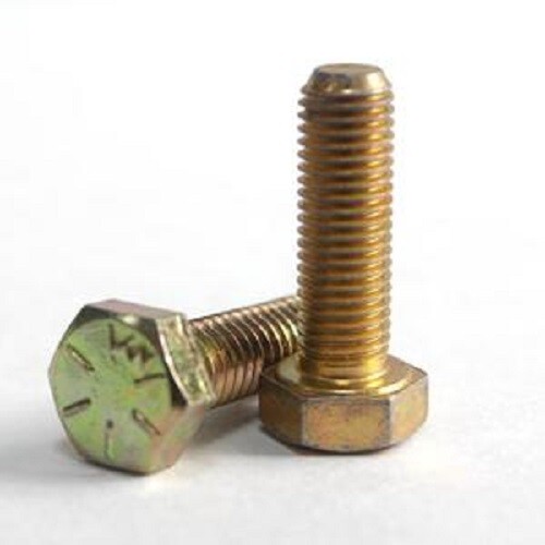 7/16-20 X 1 1/2 Fine Thread Hex Head Cap Screws Grade 8 Zinc Yellow 50 Pieces