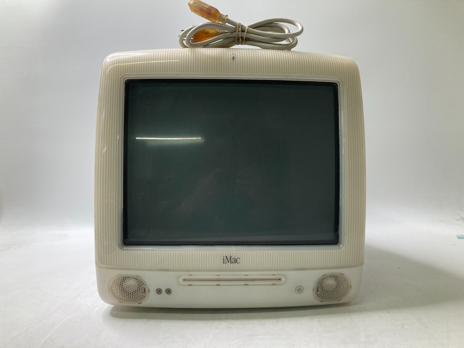 Vintage iMac G3 Snow Apple M5521 All-in-One CRT PC w/ 128MB Ram No HDD