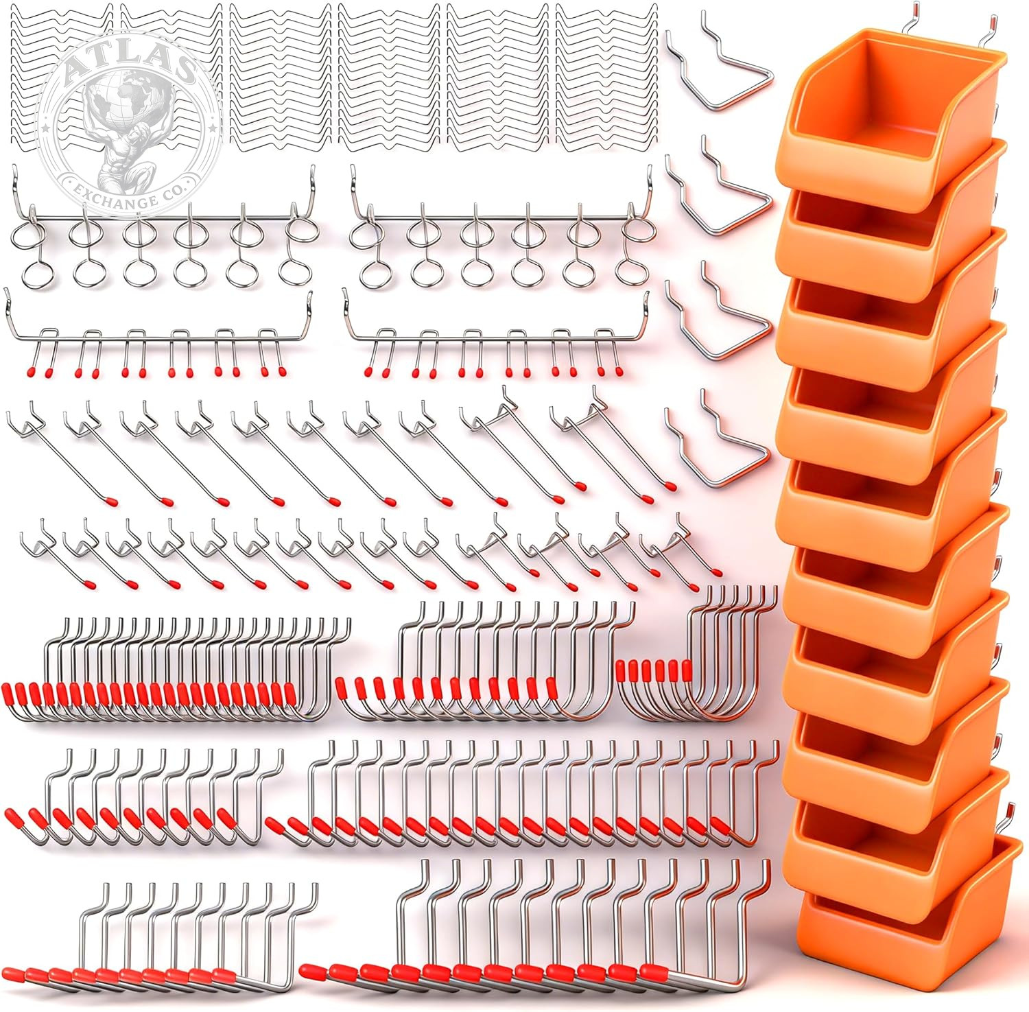 HORUSDY 238 PCS Pegboard Hooks Assortment Kit – 16 Types Heavy Duty Pegboard Acc