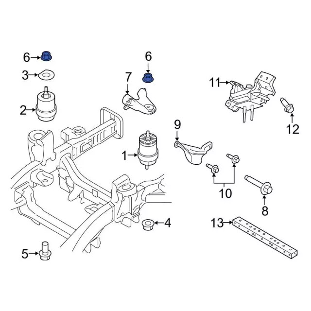 Genuine Ford Bronco Engine Support Nut W716545-S439L