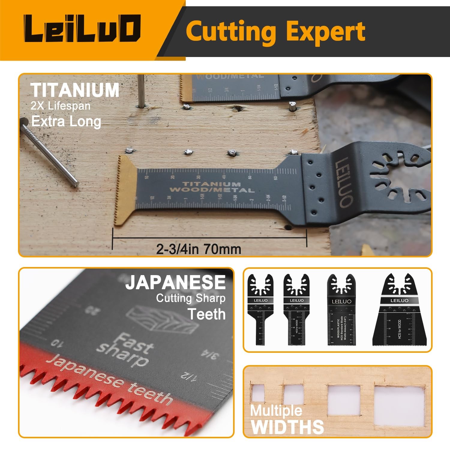 LEILUO 156 Pcs Multitool Blade Kits Oscillating Tool 156Pcs Set, BLACK