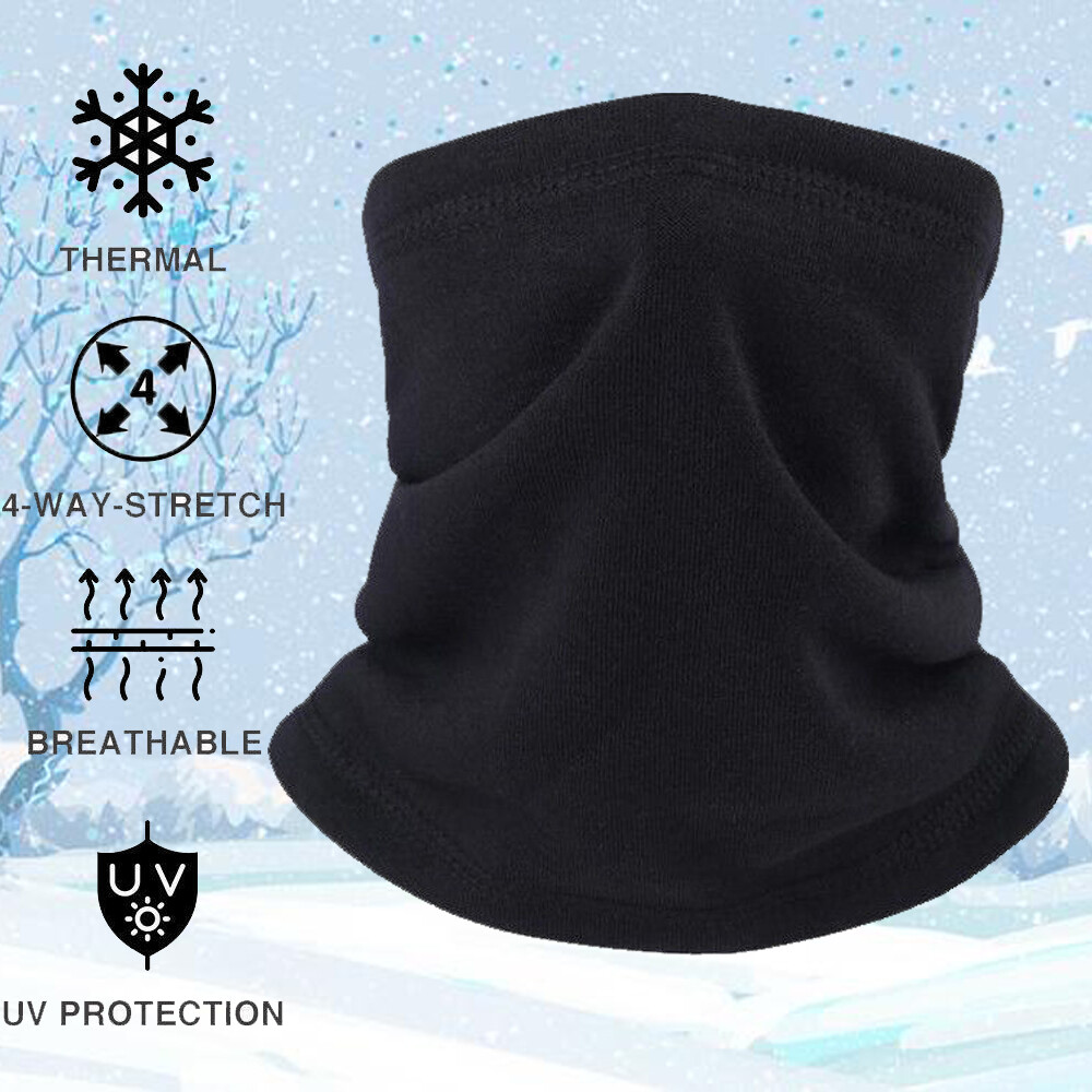 2PACK Winter Fleece Neck Warmer Gaiter Ski Tube Scarf Face Mask for Cold Weather