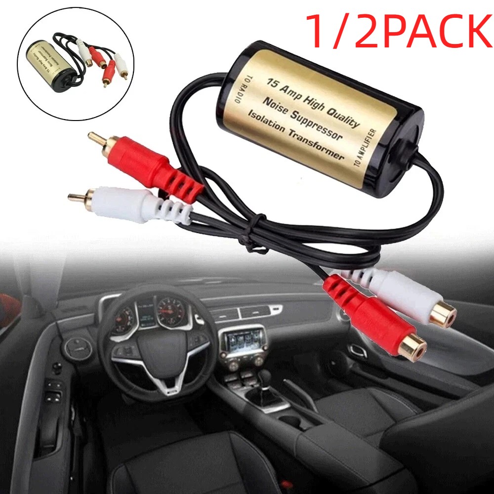 2 RCA Audio Noise Filter Suppressor Ground Loop Isolator for Car AMP Home Stereo