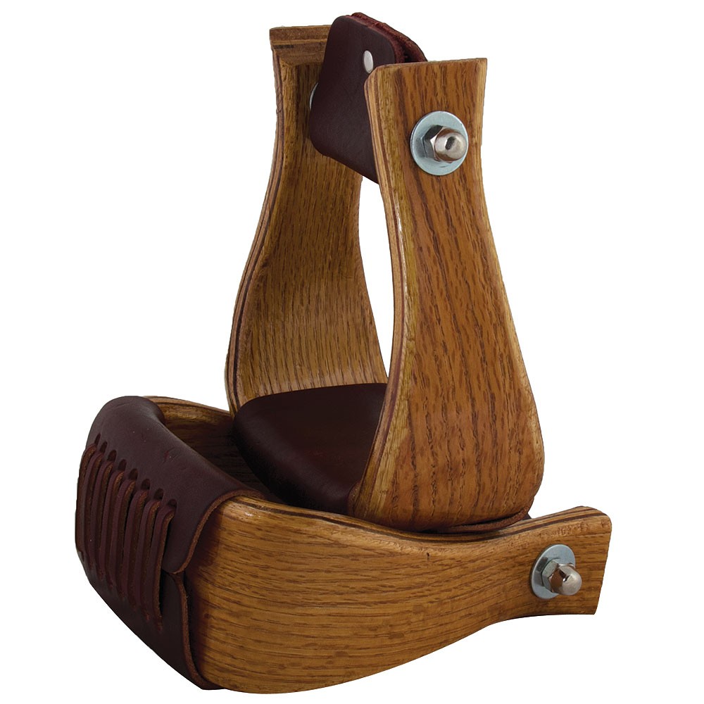 4 Inch Hilason Western Tack Saddle Horse Wood Bell Stirrups Pair