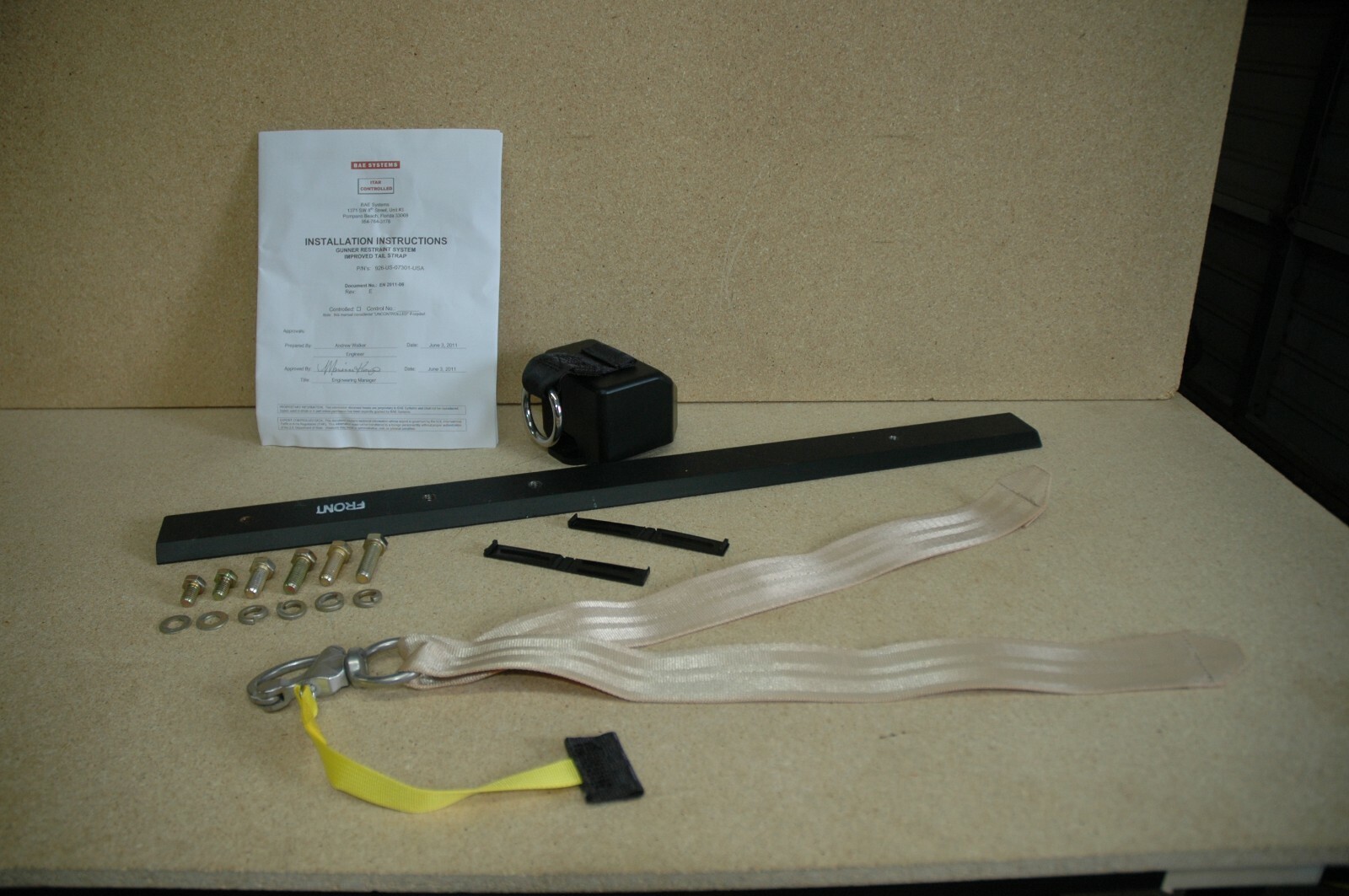 gunners restraint system kit pn#SS-GRS-001