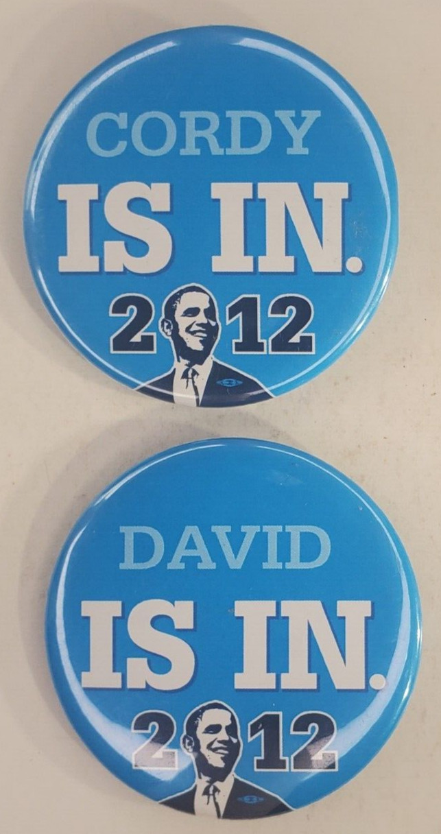 2012 Barak Obama Presidential Campaign Pinback Buttons Lot of Two