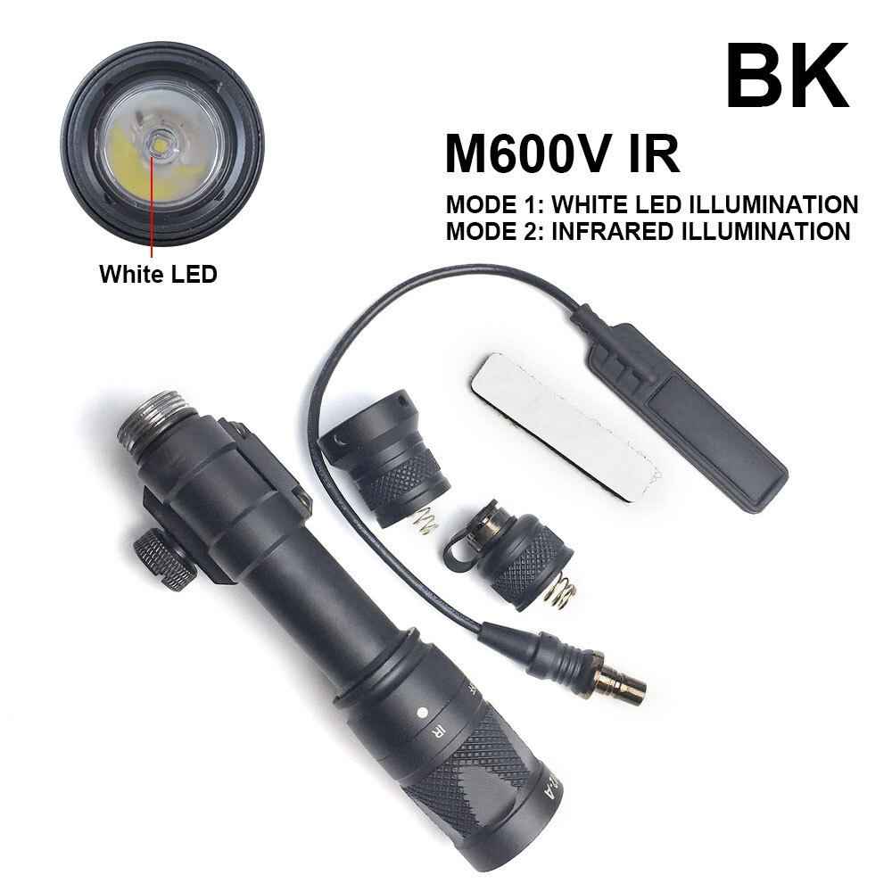 Tactical M600V IR Infrared Light LED Flashlight Hunting Rail with Remote Switch