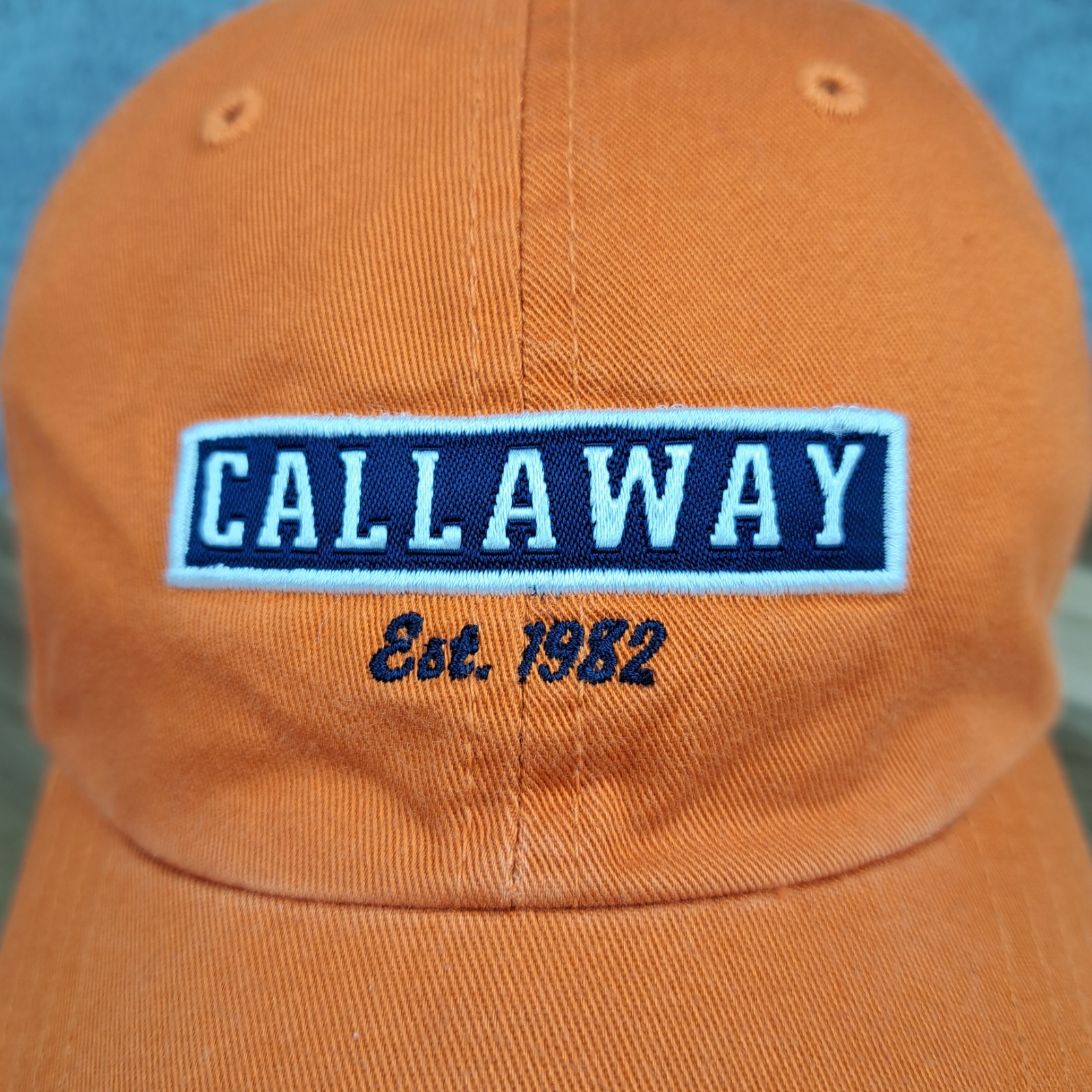 Callaway Hat Cap Strap Back Orange Blue Golf Golfing Adjustable Mens