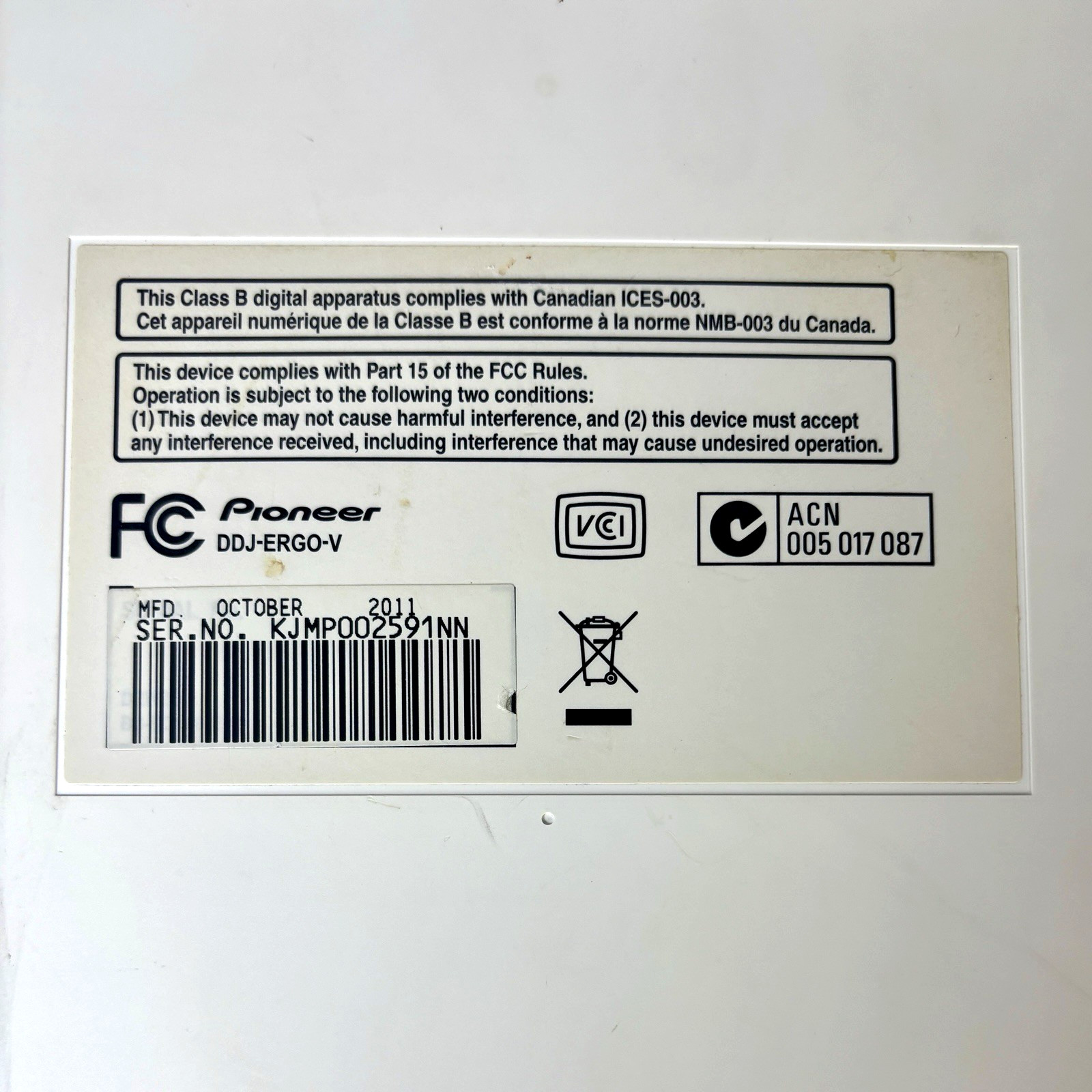 Pioneer DDJ-ERGO-V DJ Controller 2-Channel USB MIDI Serato Traktor w/ USB *READ*