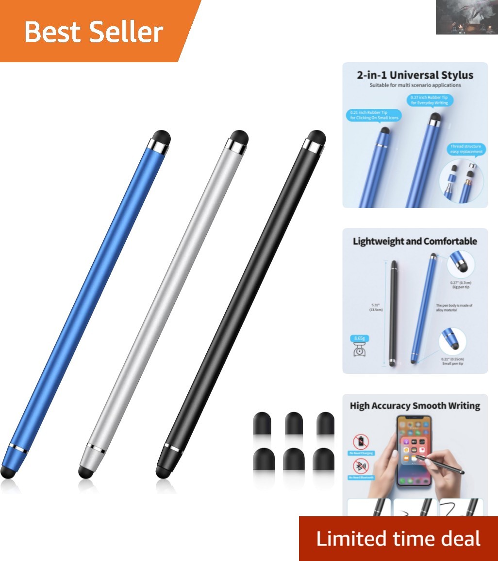 Lightweight Dual-Ended Stylus Pen for iPad/iPhone/Android - No Battery Needed