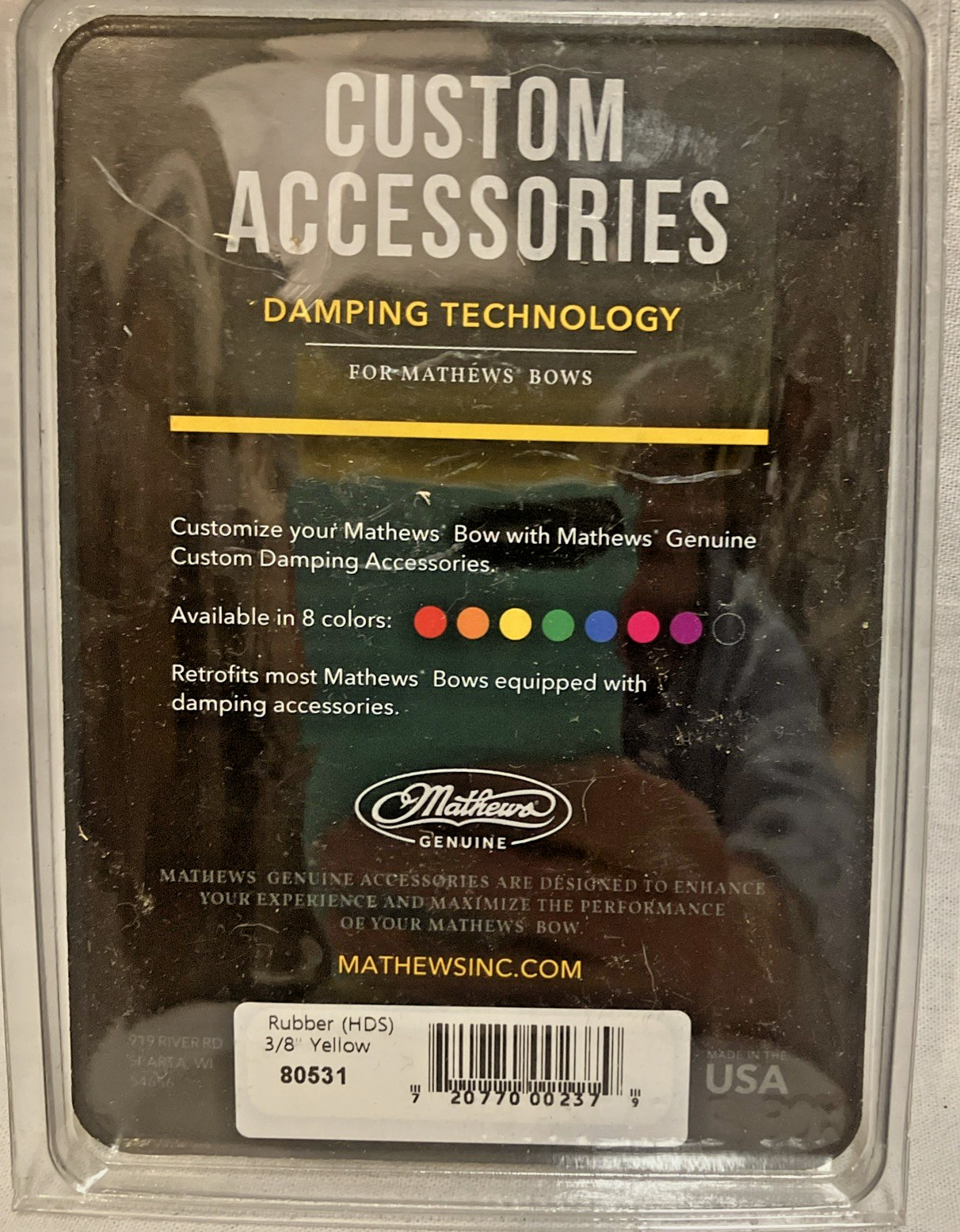 Mathews Archery Custom Color Damping Accessories Rubber 3/8 Yellow