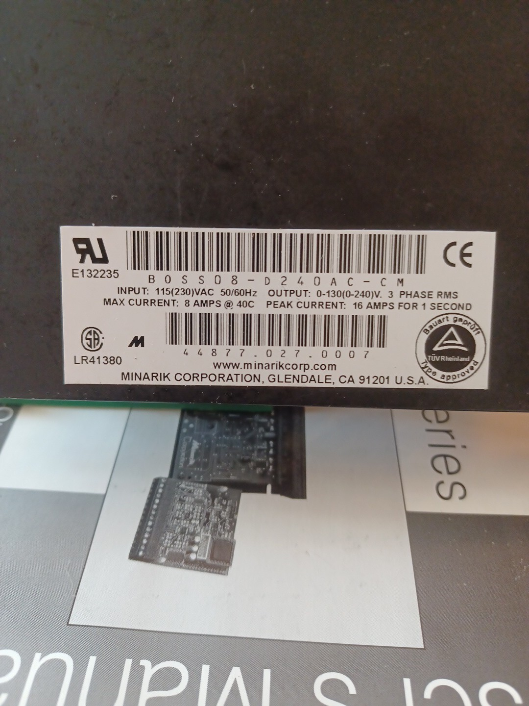 Minarik Boss08d240ac-cm Motor Controller Board