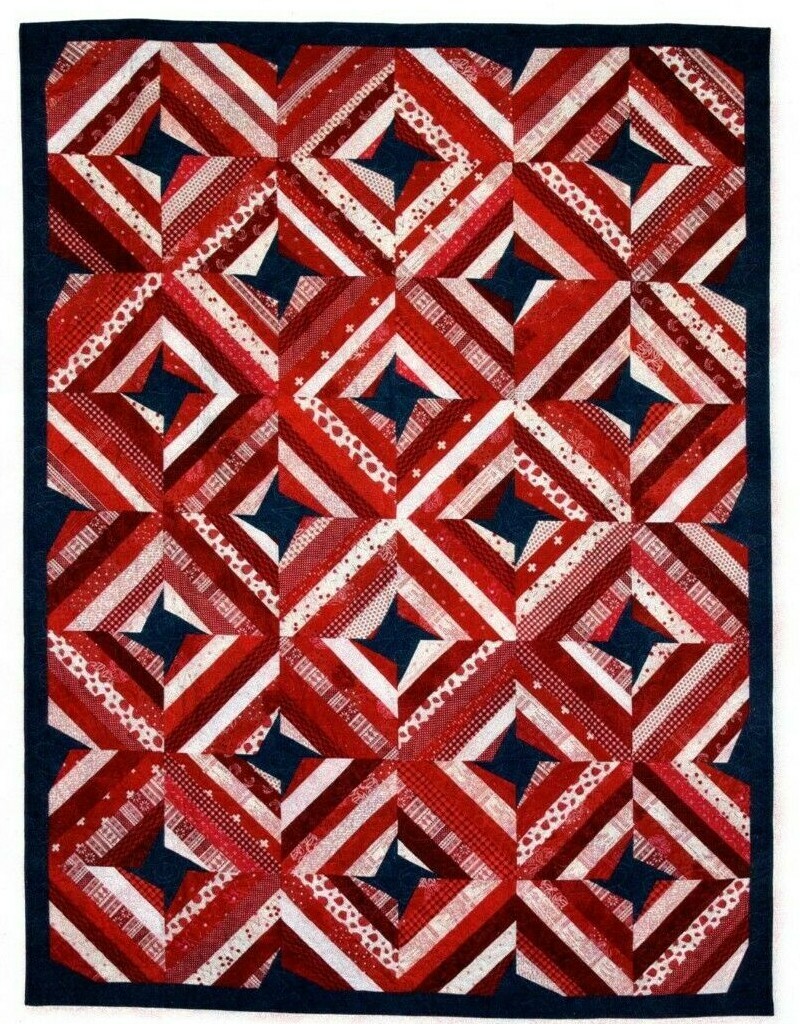 Swirl Of Stripes Quilt Pattern Pieced BG