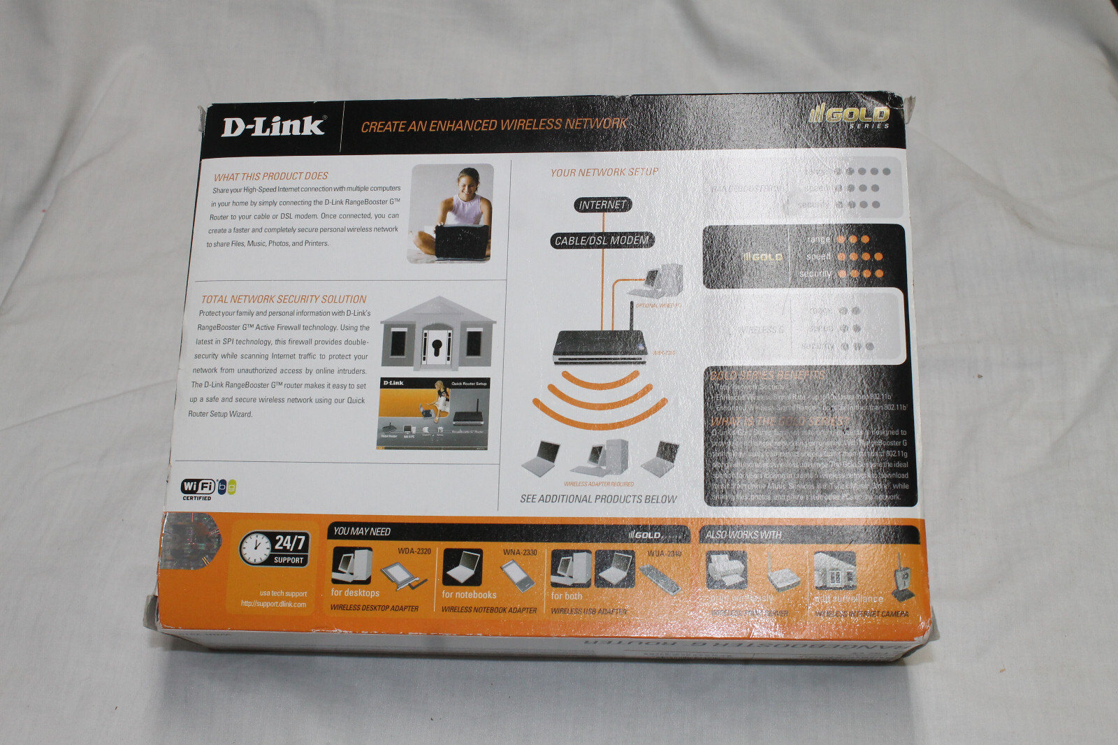 D-Link Rangebooster G Router - Wireless - WBR-2310 - New Open Box