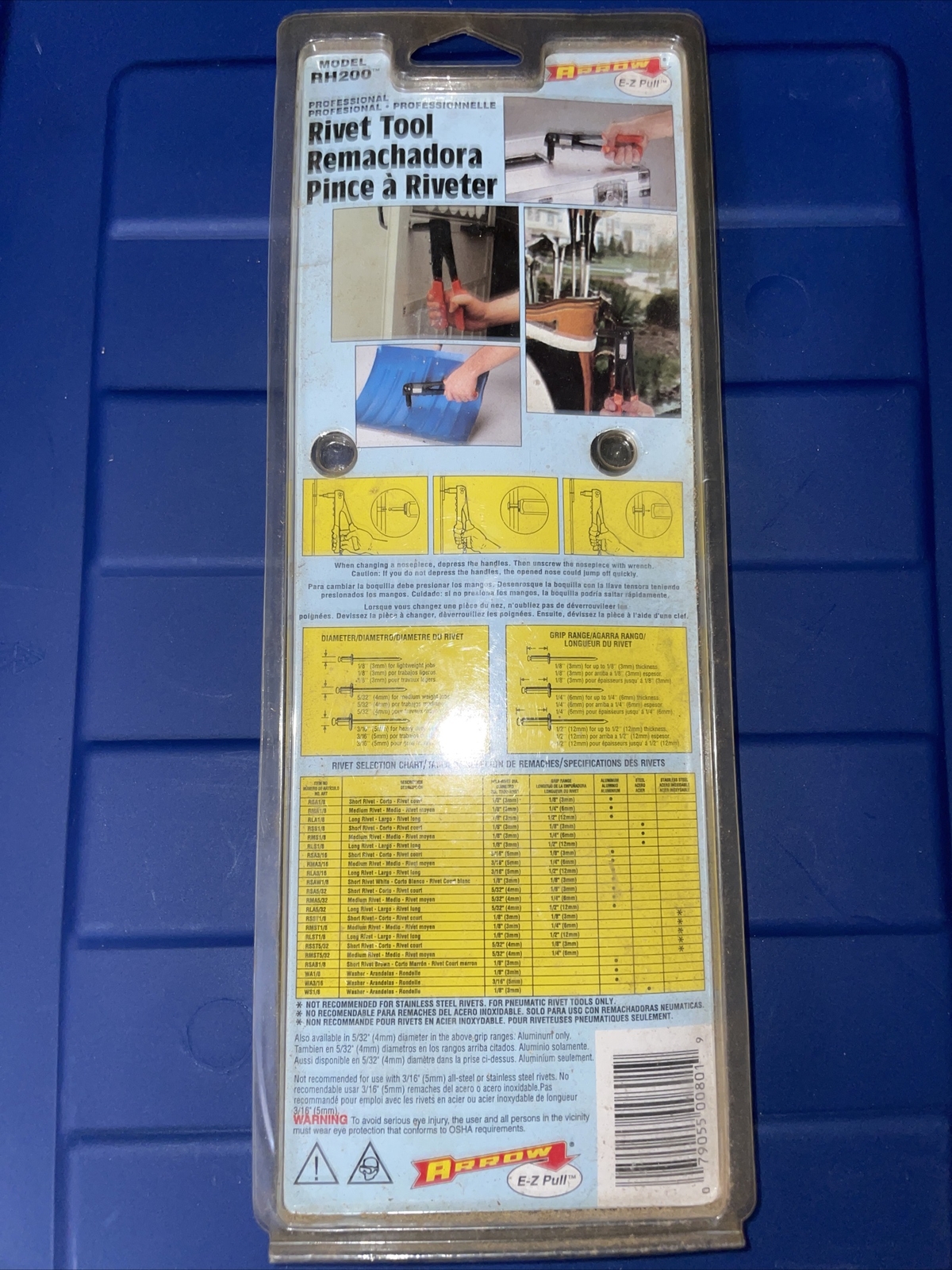 Arrow E-Z Pull Rivet Tool with Rivets ~ Model RH200 ~ New