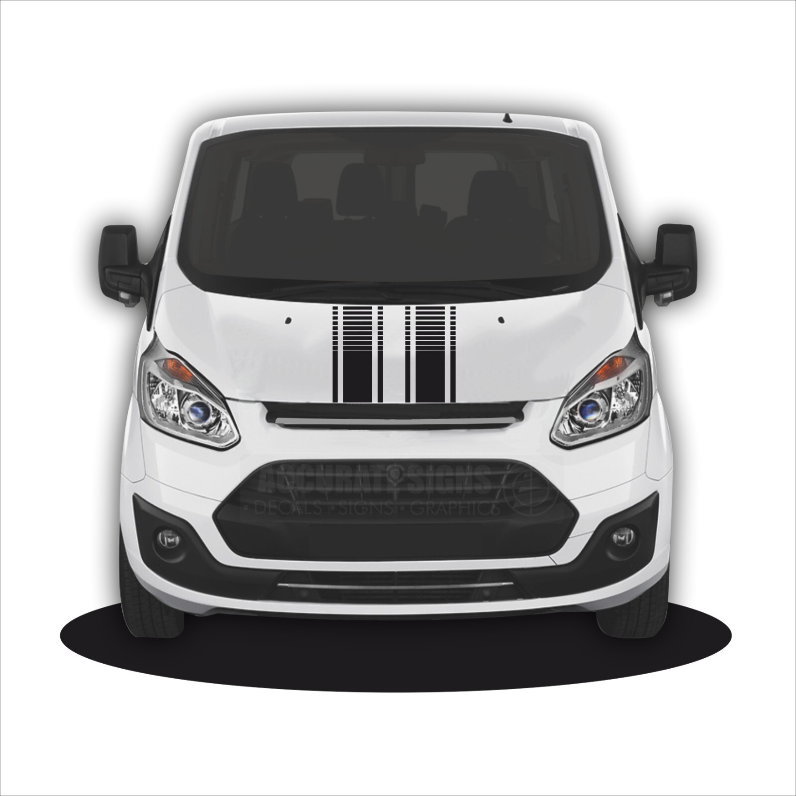 Bonnet Stickers for Ford Transit Custom Stripes Set Graphics Kit (002)