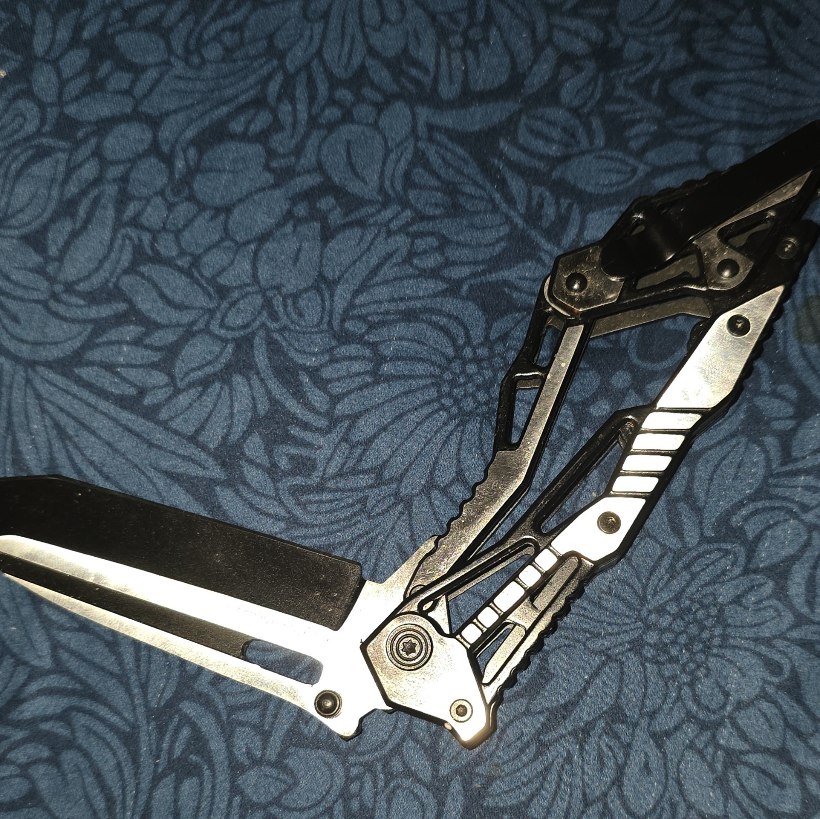 AK Folding Multi-Tool Pocket Knife, Metal Handle, Black Blade, Belt Clip