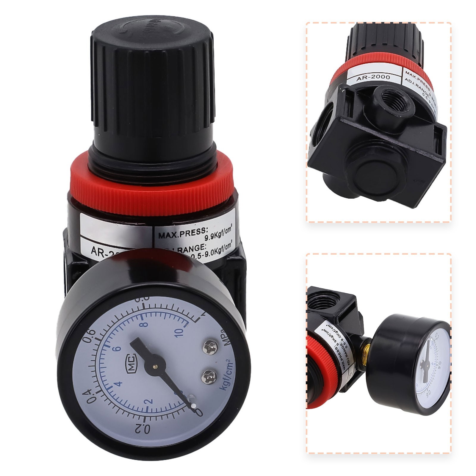 Adjustable Air Compressor Regulator with 1/4 NPT for DIY Projects