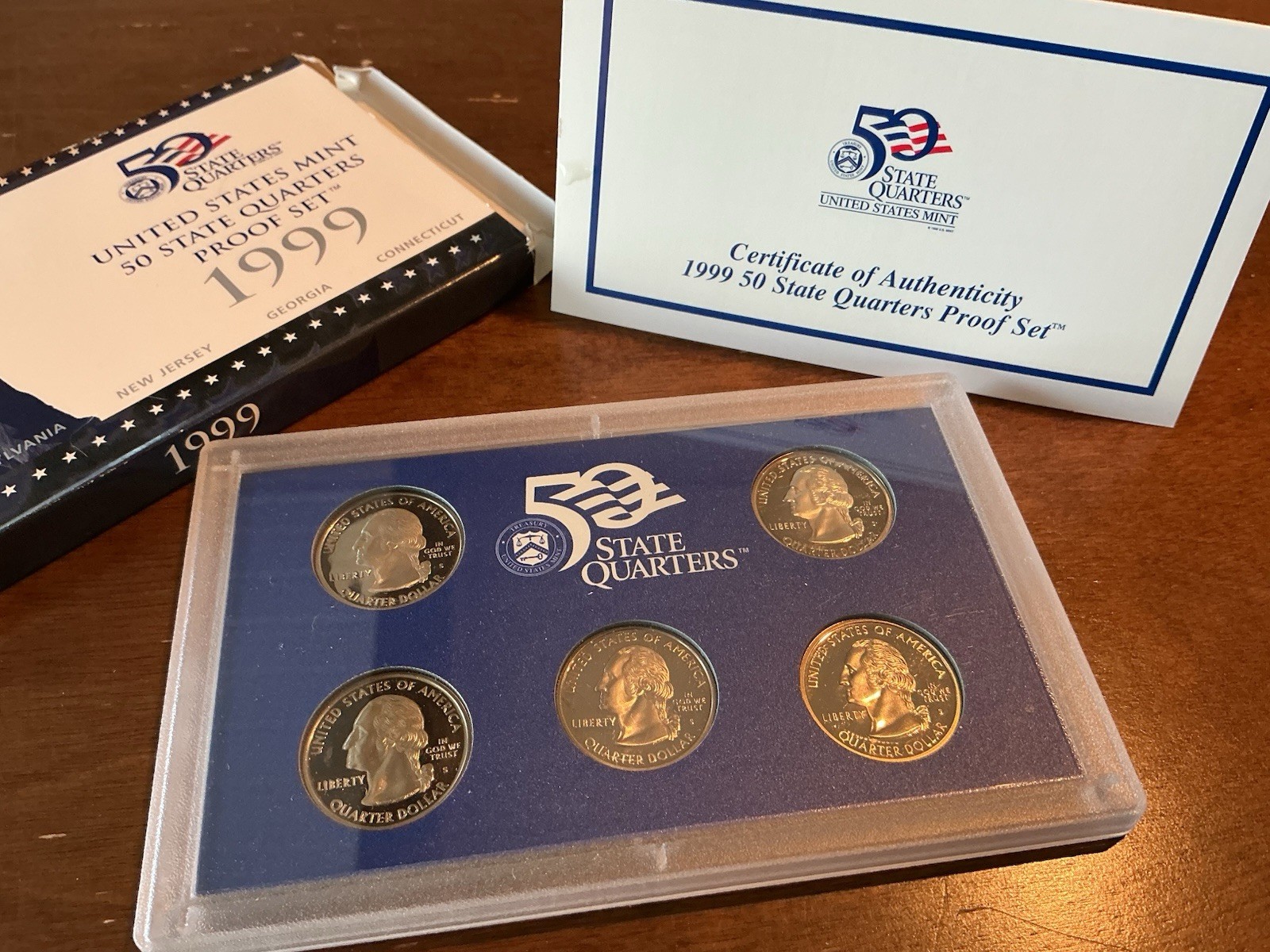 U.S. Mint 1999 Proof Set San Francisco 50 State Quarters 25¢ Uncirculated