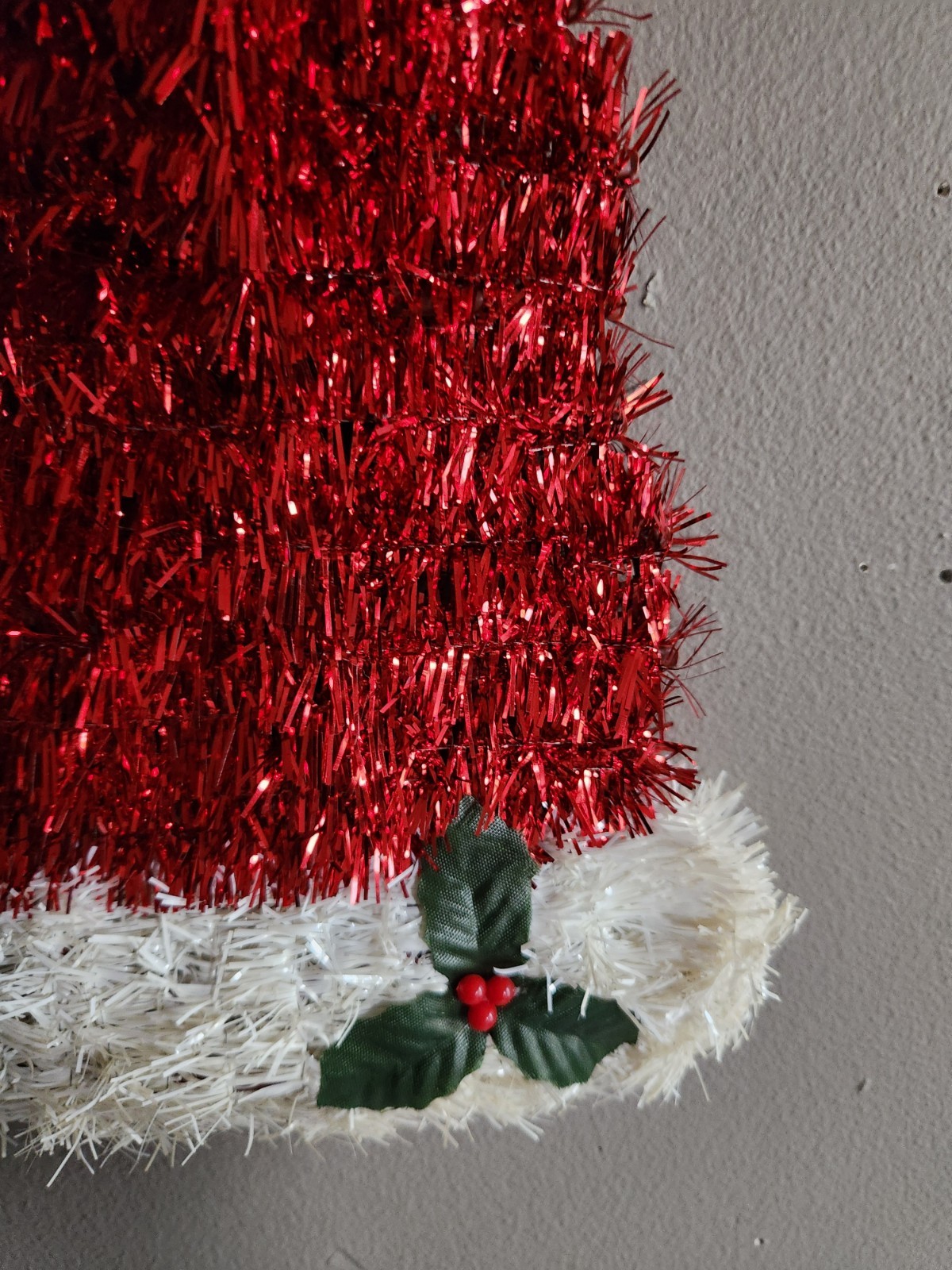 Tinsel Santa Claus Hat Decoration • Hanging • 13½"×9"