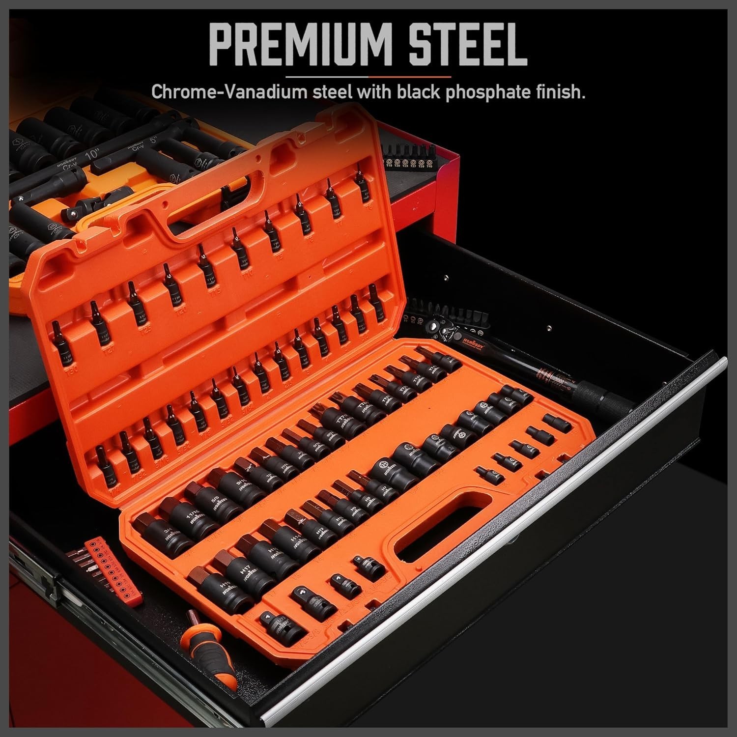 66-Piece Allen Socket Set - Torx Bit Socket and Female External Socket Set, S...