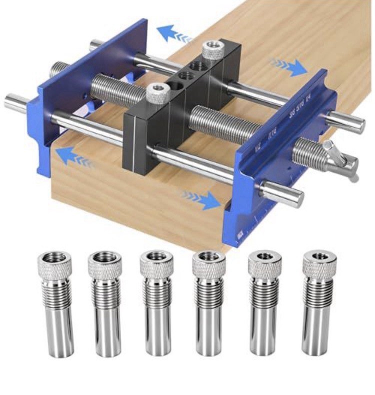 Self Centering Dowel Jig Kit Drill Guide Jig Block Straight Holes 6 PCS Drill