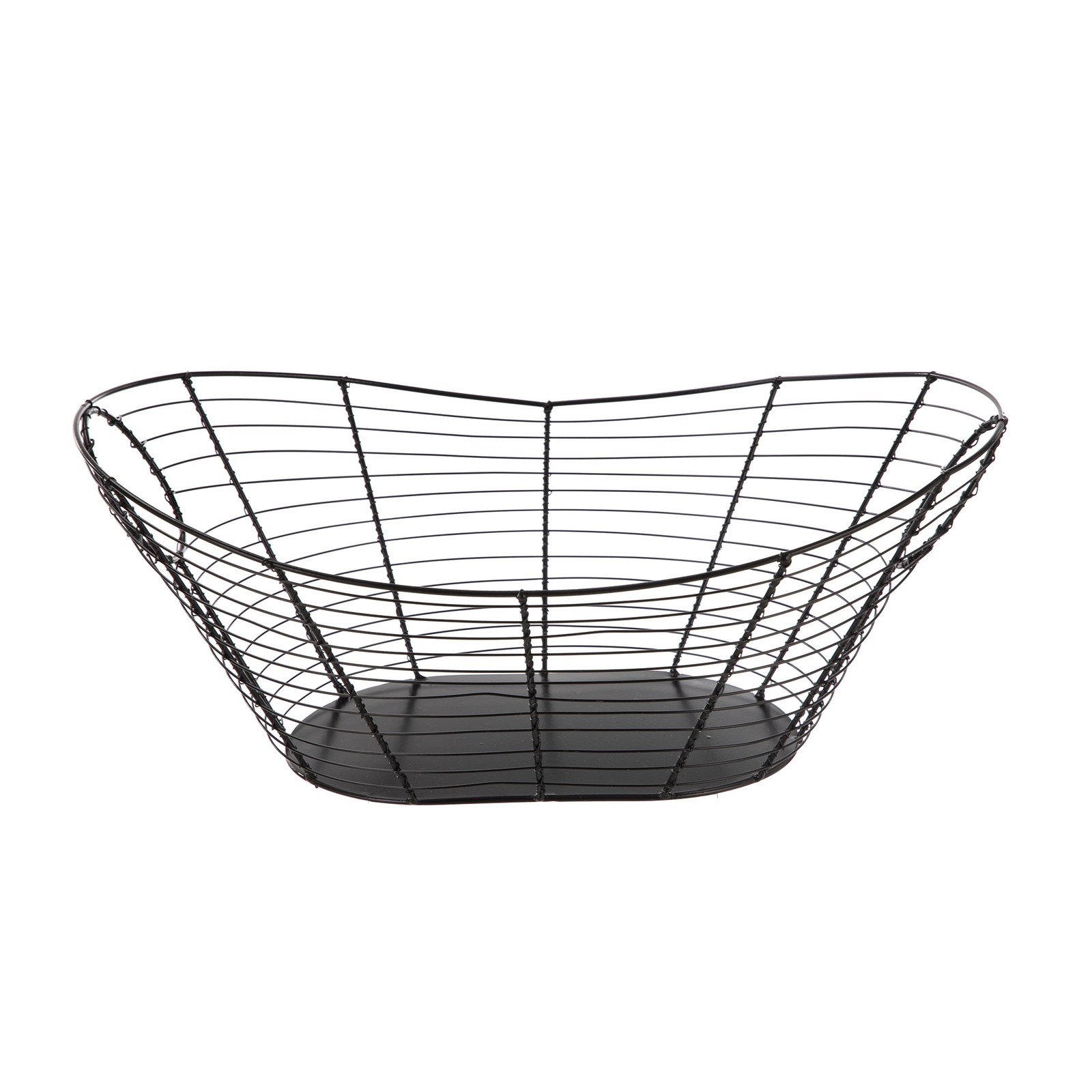 Black Handcrafted Wire Basket W/ Handles