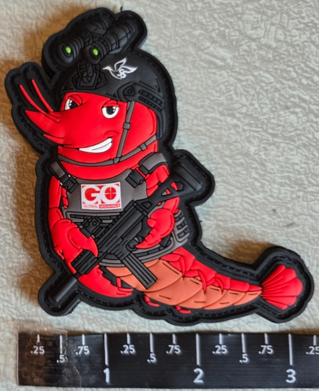 Global Ordnance CRAWFISH not Lobster Tactical Morale PVC Patch Shot Show