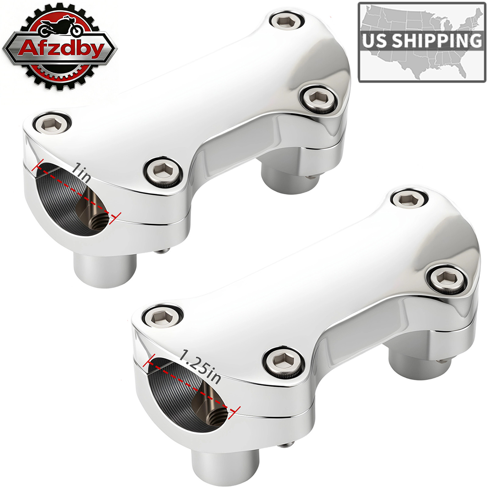 1"&1.25" Handlebar Riser Top Clamp Kit For Harley Touring Dyna Softail Sportster