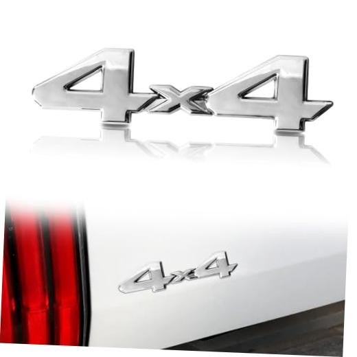 Universal 4X4 Emblem Badge 3D Logo, Full Coverage Adhesive Replacement Silver
