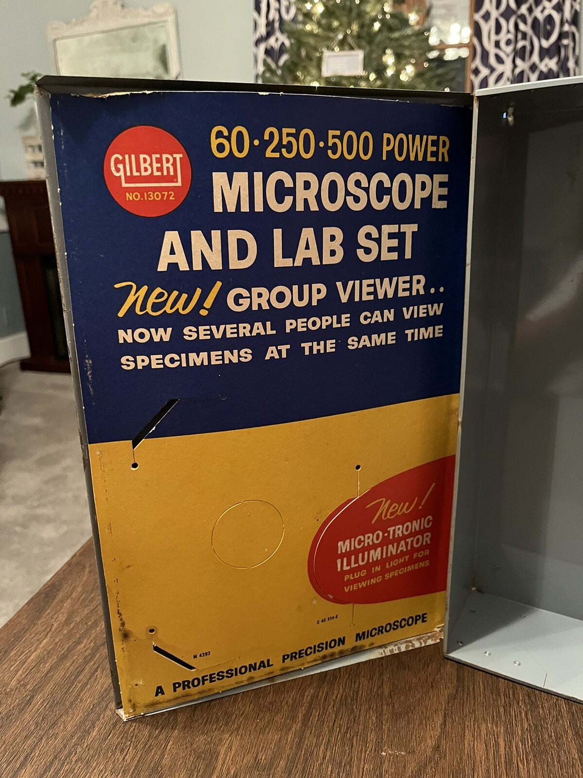 EMPTY Gilbert 13031 Microscope Lab Set Metal Case Box Hall of Science Man Cave