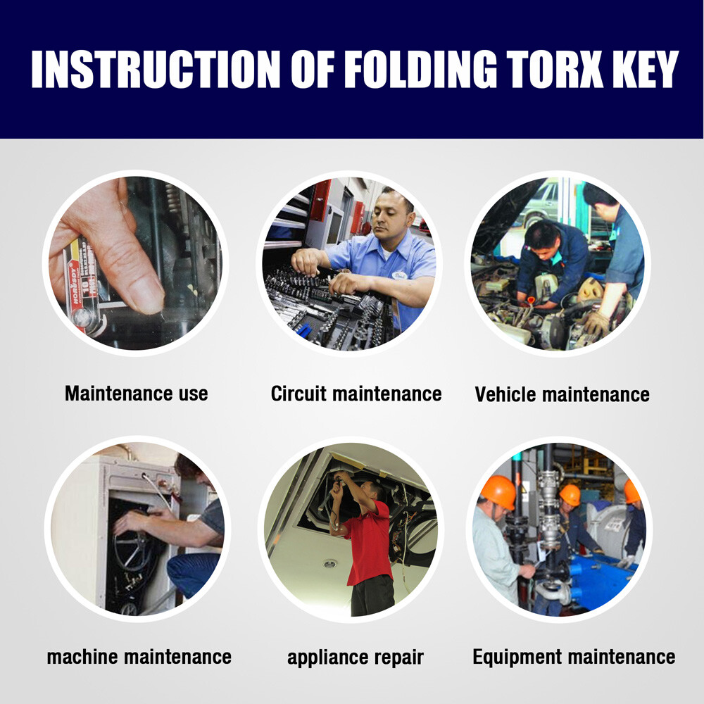 10 PC Tamper Proof Star Key Set Folding Locking Torx security screwdriver T6-T30