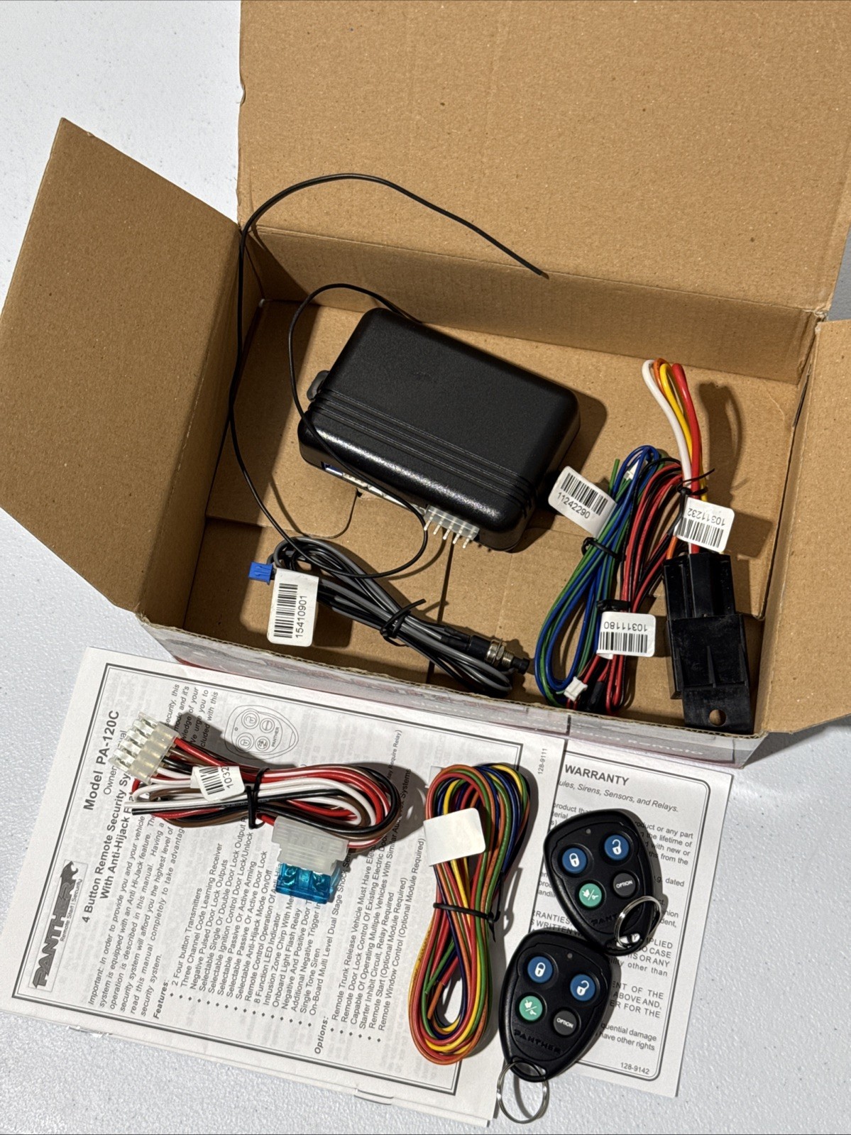 PANTHER SECURITY ALARM FOR AUTO PA120C  2 REMOTES